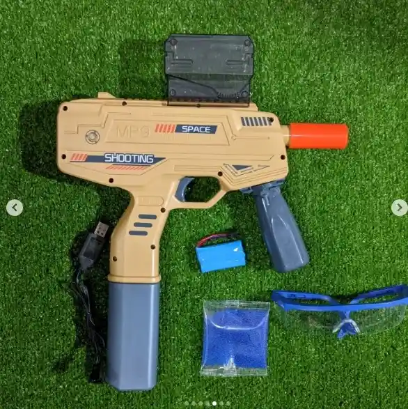 Juguete Pistola Eléctrica Con Bola De Hidrogel Mp9 Shooting Amarilla