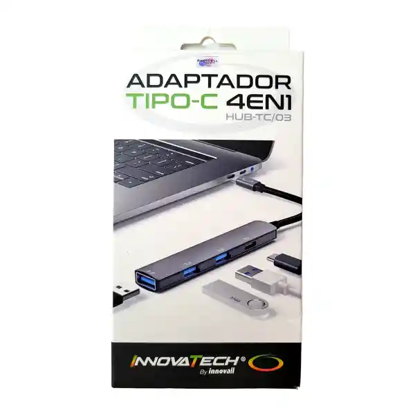 Adaptador Hub Tipo C 4 En 1 (usb 3.0, 2.0 Y Tipo C)