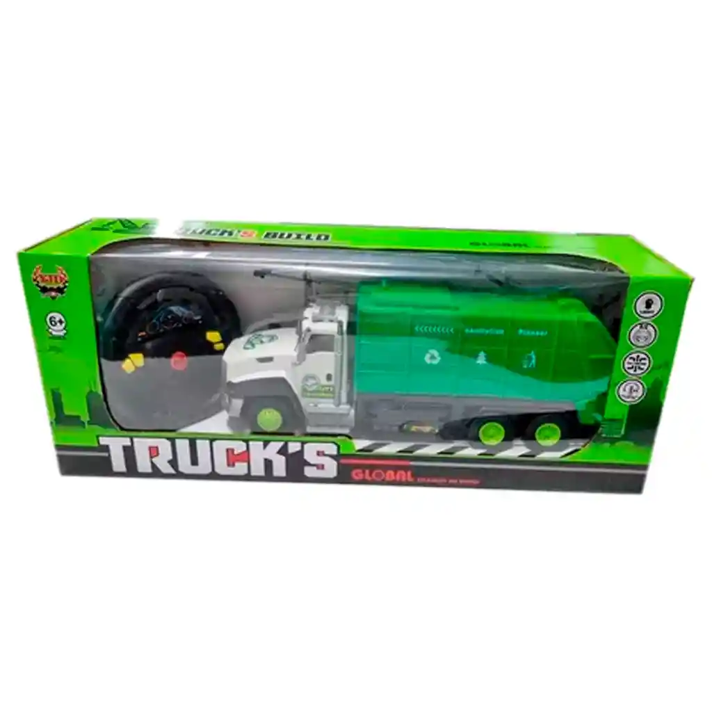 Carro Camión Basura R/c Control Remoto Recargable 26cm