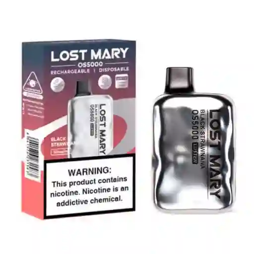 Vape Elfbar Lost Mary Black Strawnana 5000 Puffs Luster Edition.