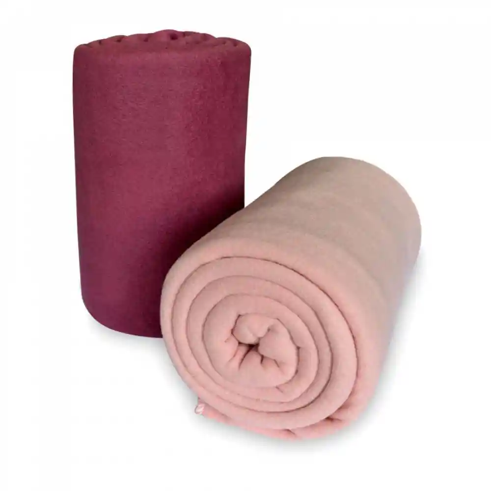 Set Mantas X 2 Fleece Vino_rosa 110x150 Cm