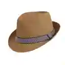 Sombrero Ala Corta Tejido A Mano Marron