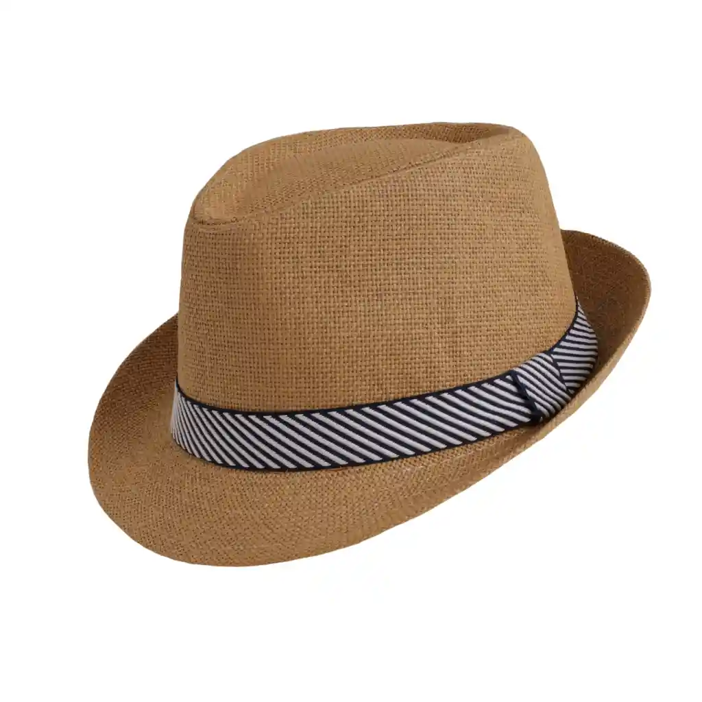 Sombrero Ala Corta Tejido A Mano Marron