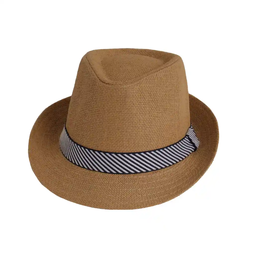 Sombrero Ala Corta Tejido A Mano Marron