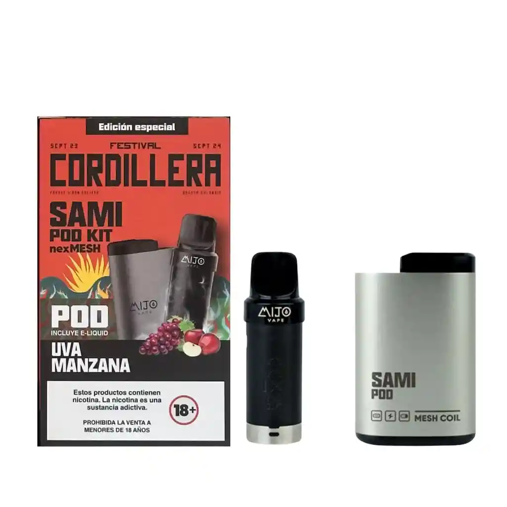 Mijo Vape Sami Pod Kit Uva Manzana 3500 Puffs