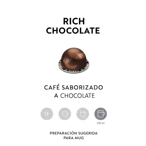 Café Barista Creations Rich Chocolate X 10 Cápsulas Vertuo Nespresso