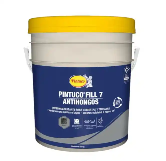 Impermeabilizante Pintuco Fill 7 Antihongos Blanco 20 Kg Caneca