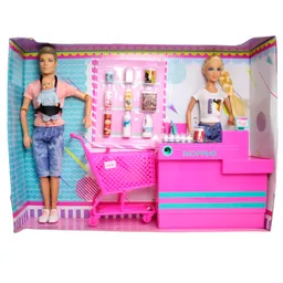Muñeca Tipo Barbie Cajera Supermercado Con Accesorios