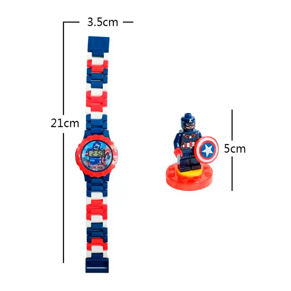 Reloj Digital + Muñeco Armable Fichas Bloques Niños Aleatorio