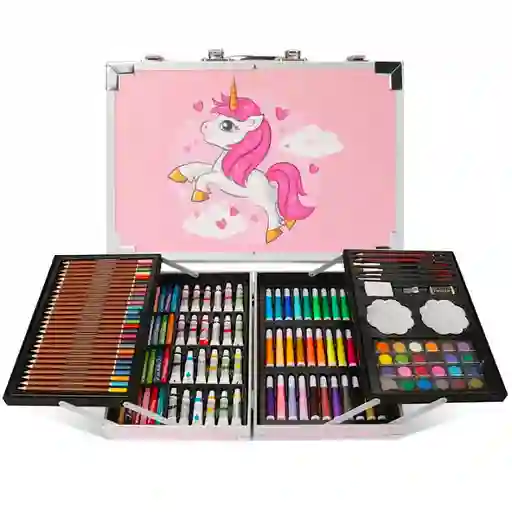 Set De Arte Rosado En Maleta - Regalo Para Niños