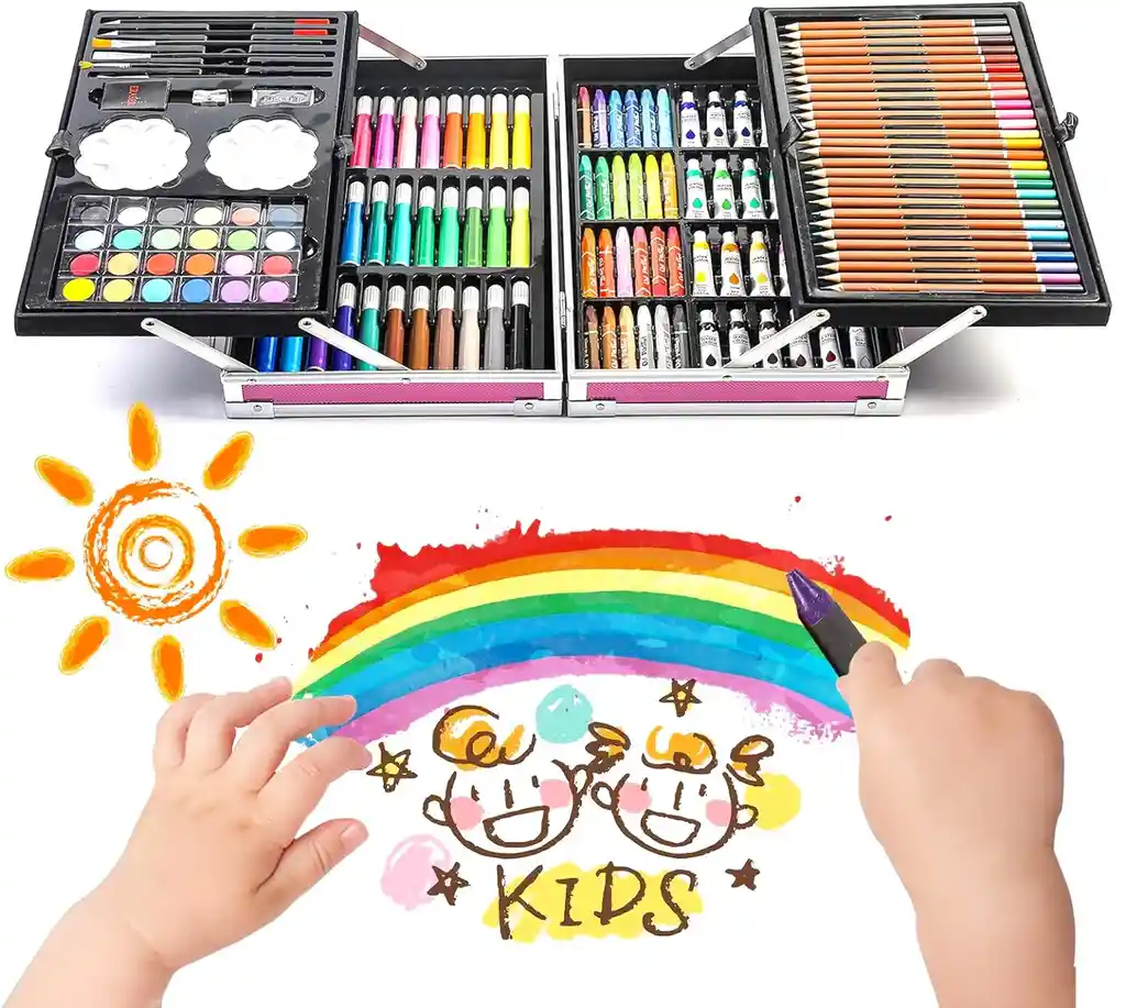 Set De Arte Rosado En Maleta - Regalo Para Niños