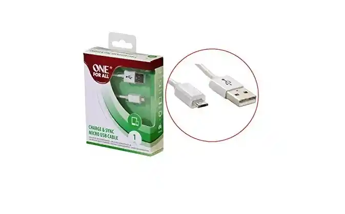 Cable Micro Usb Redondo Ofa De 1 Metro En Blanco