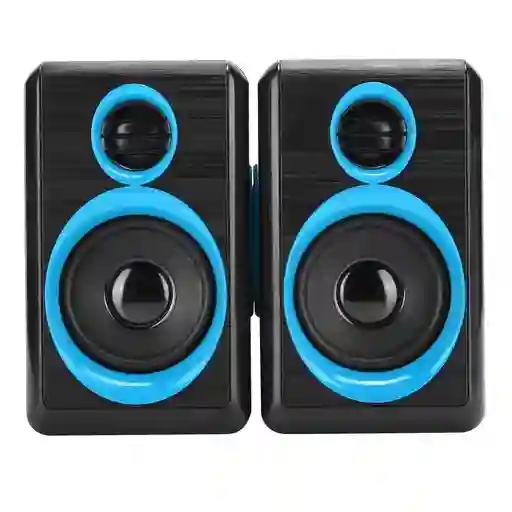 Parlantes Para Pc Super Bass Plug 3.5mm / Usb Alimentacion | Azul