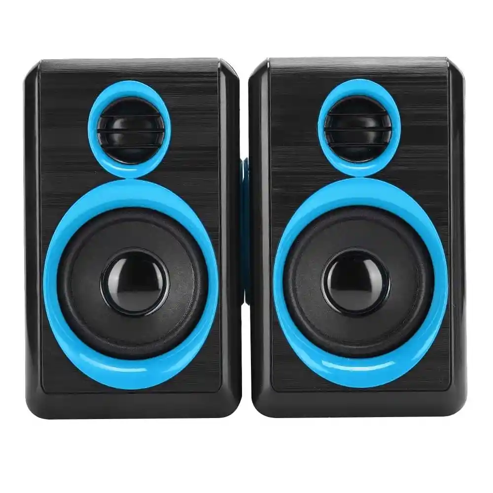 Parlantes Para Pc Super Bass Plug 3.5mm / Usb Alimentacion | Azul