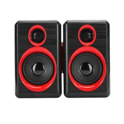 Parlantes Para Pc Super Bass Plug 3.5mm / Usb Alimentacion | Rojo