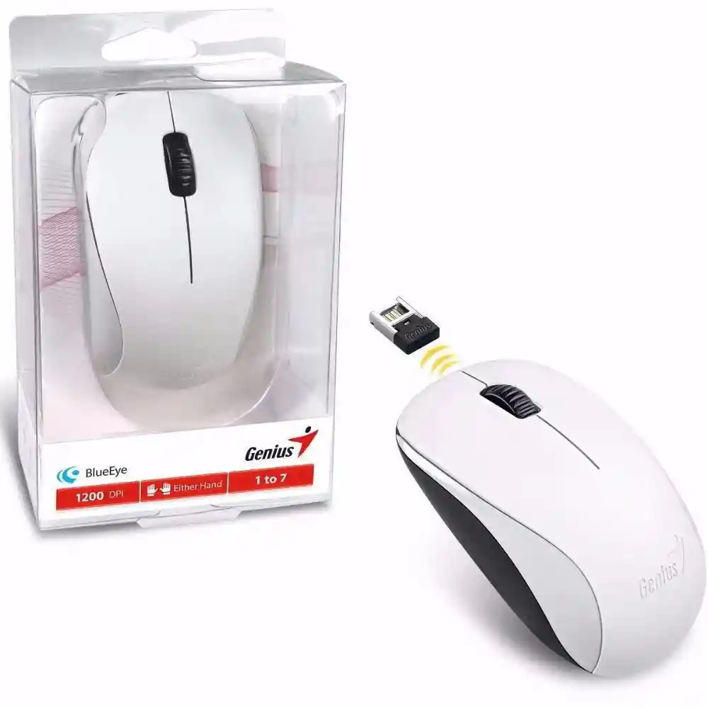 Genius Nx-7000 Mouse Inalámbrico Blanco + Gris