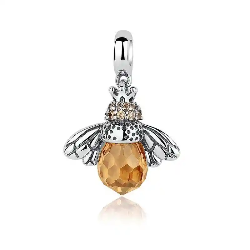 Charm Dije Para Mujer Abeja Circones Plata 925