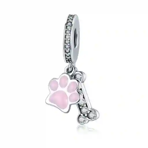 Charm Dije Para Mujer Huella Hueso De Perro Circones Plata 925