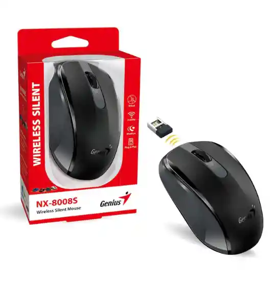 Genius Nx-8008s Mouse Inalámbrico Silencioso Negro