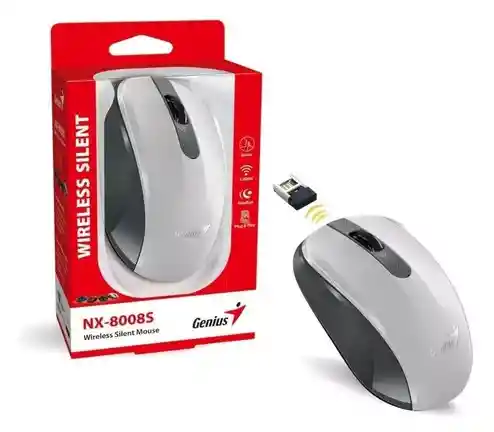 Genius Nx-8008s Mouse Inalámbrico Silencioso Blanco + Gris