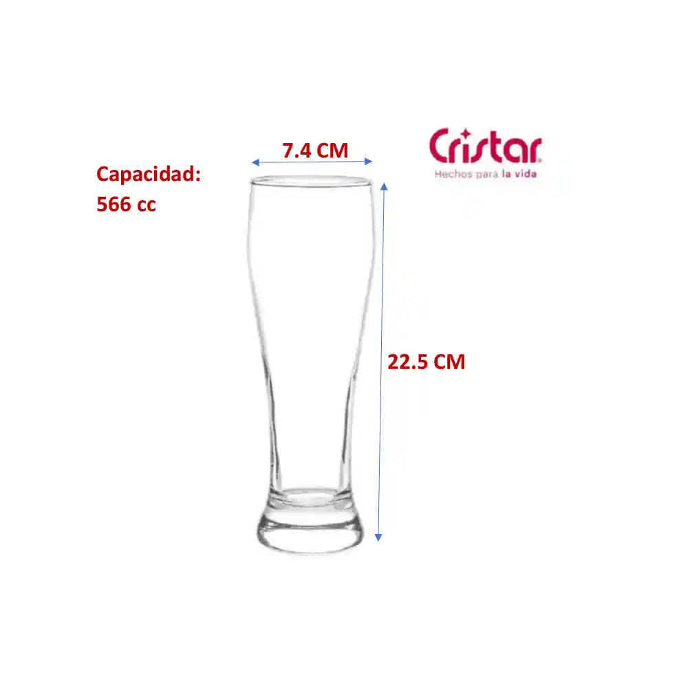 Vaso Cristar Cervecero X 6 Unidades Berlin 566 Ml