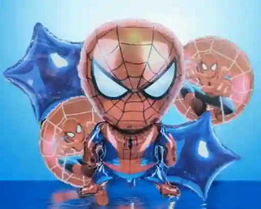 Bouquet X 5 Globos Metalizados Spider Man