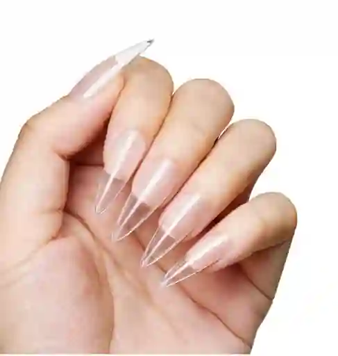 Uñas Postizas Transparentes X20 Forma Stiletto