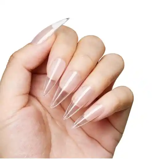 Uñas Postizas Transparentes X20 Forma Stiletto