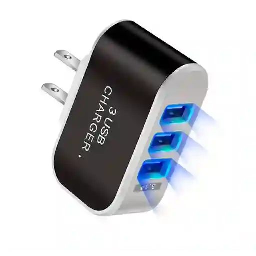 Cargador 3 En 1 Usb 3.1a Luz Led 1000 Mah Carga Univresal Iphone Android Apple Samsung Pared