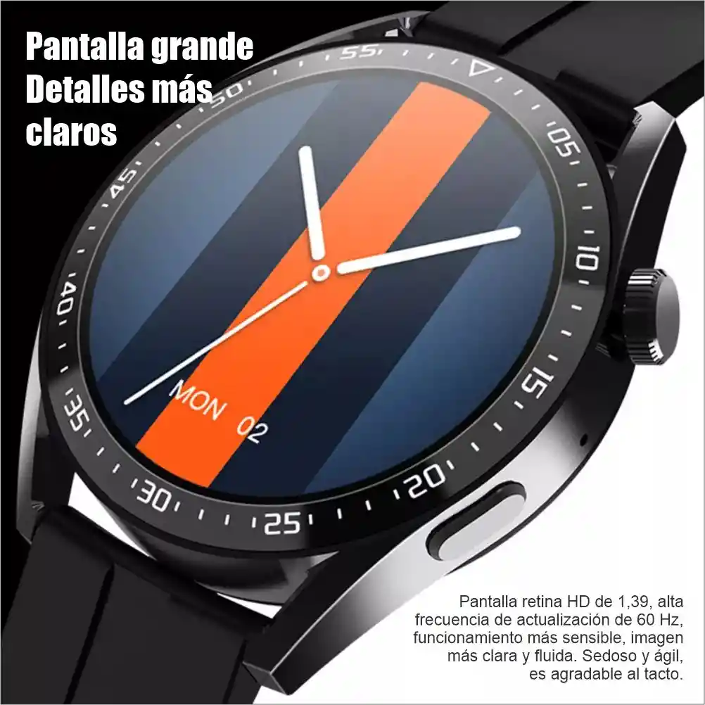 Reloj Smartwatch Para Hombre Bt Táctil Nfc Asistente Ia Hw28