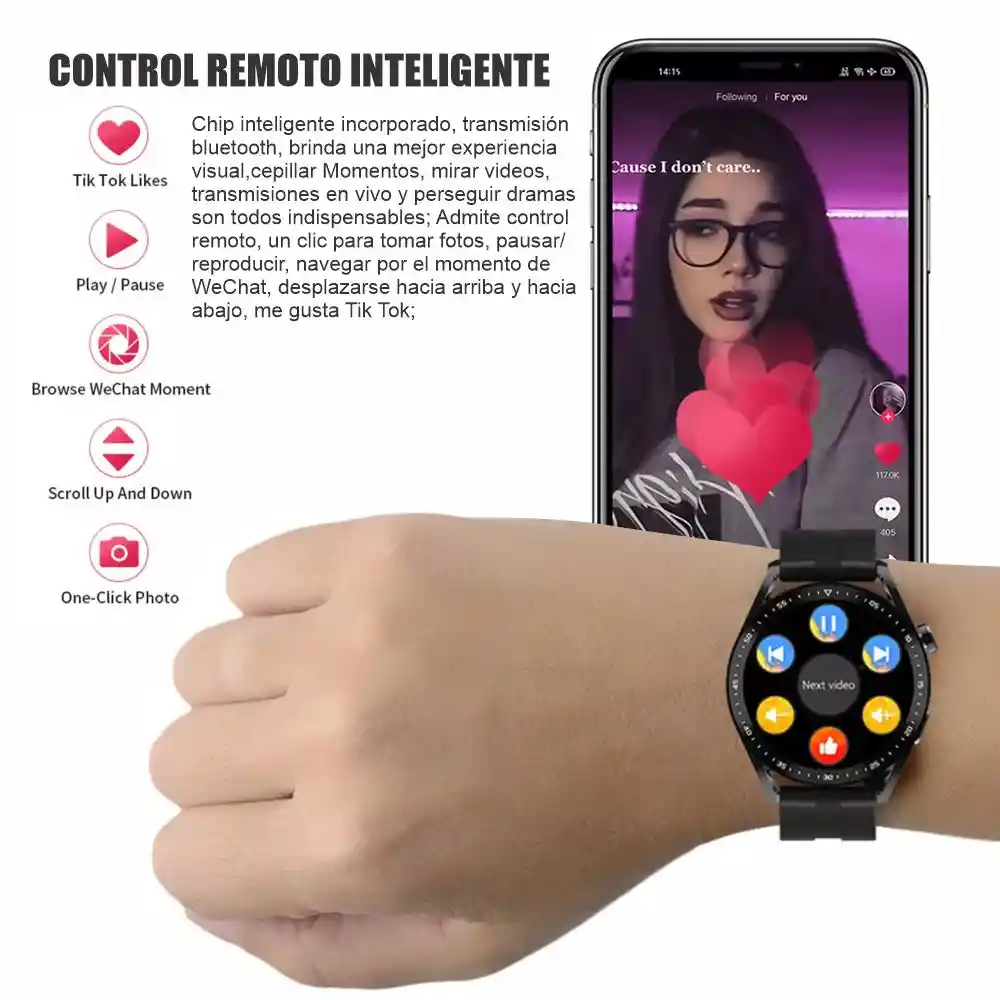 Reloj Smartwatch Para Hombre Bt Táctil Nfc Asistente Ia Hw28