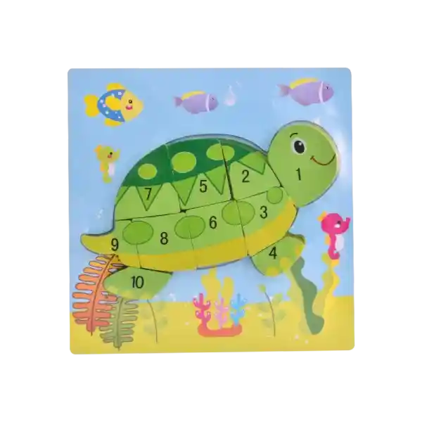 Rompecabezas Madera Tortuga 22×22 Cm Por 10 Piezas