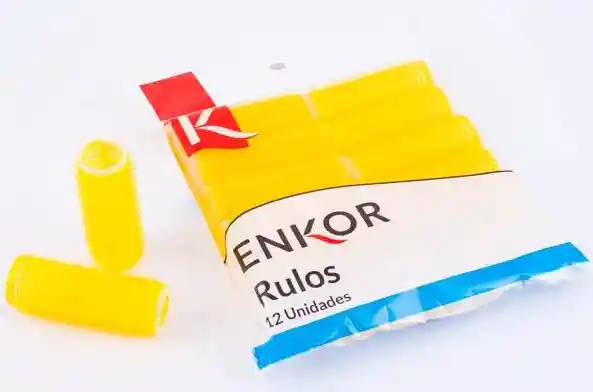 Rulos Plasticos Adhesivos X12 Enkor 6cm X 2cm Ref33053