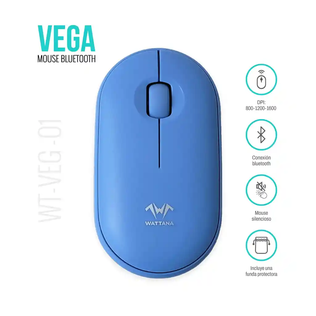 Wattana Mouse Bluetooth Wt-veg-01 Vega Azul