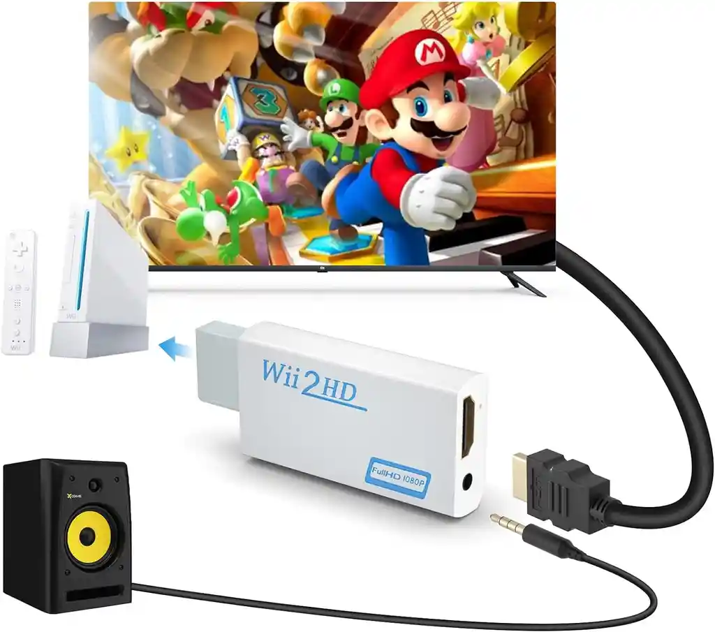 Convertidor De Accesorios A Hdmi Para Nintendo Wii Adaptador Audio