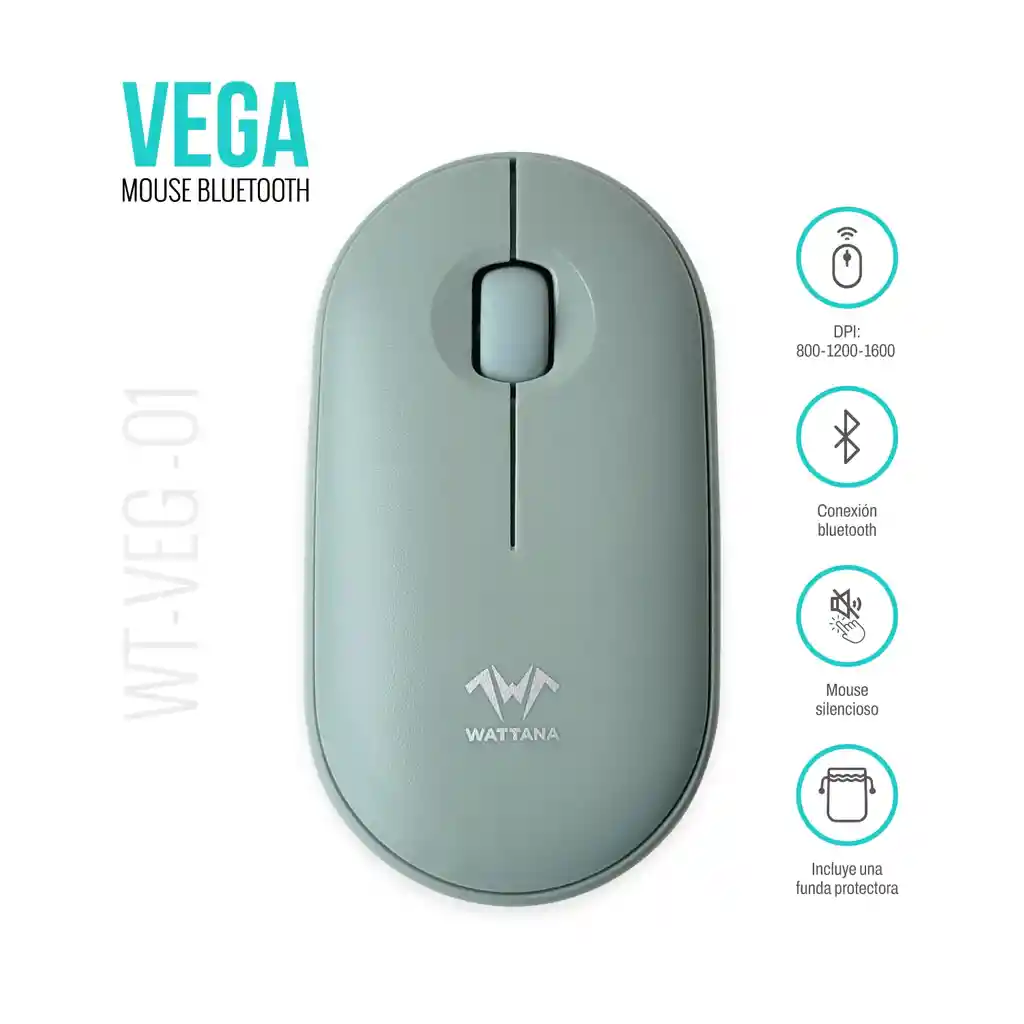 Wattana Mouse Bluetooth Wt-veg-01 Vega Verde