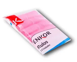 Rulos Plasticos Adhesivos X12 Enkor 6cm X 4cm Ref33055