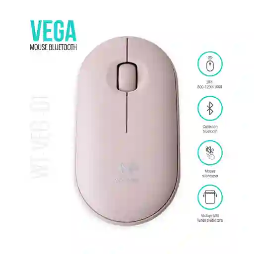 Wattana Mouse Bluetooth Wt-veg-01 Vega Rosa