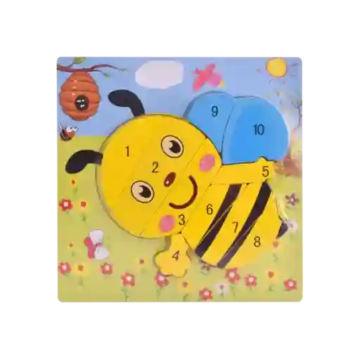 Rompecabezas Madera Abeja 22×22 Cm Por 10 Piezas