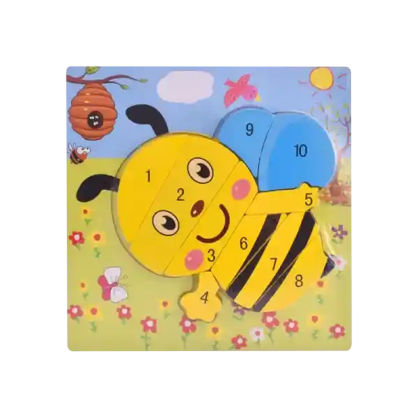 Rompecabezas Madera Abeja 22×22 Cm Por 10 Piezas