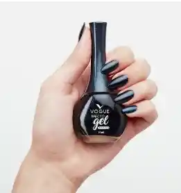 Esmalte Vogue En Gel Larga Duracion Color Azul Oscuro Escarcado