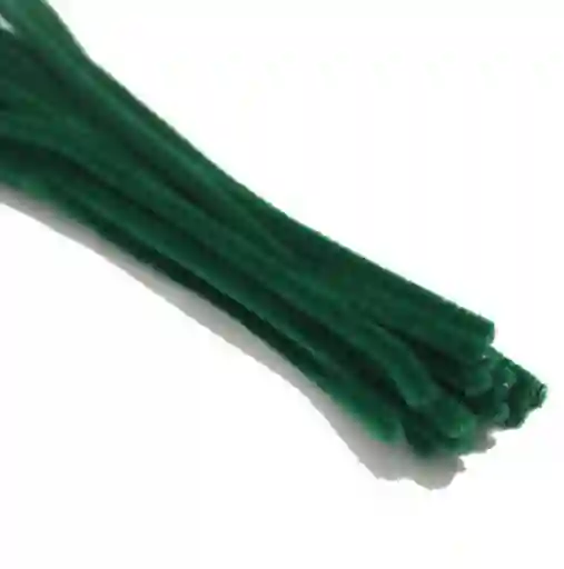 Limpiapipas Chelines Color Verde En Felpa Paquete X10und