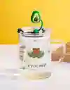 Mug Vasopitillo En Vidrio De Osito Entre Aguacate
