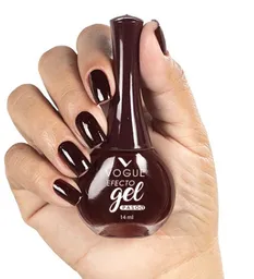 Esmalte Vogue En Gel Larga Duracion Color Cafe Oscuro