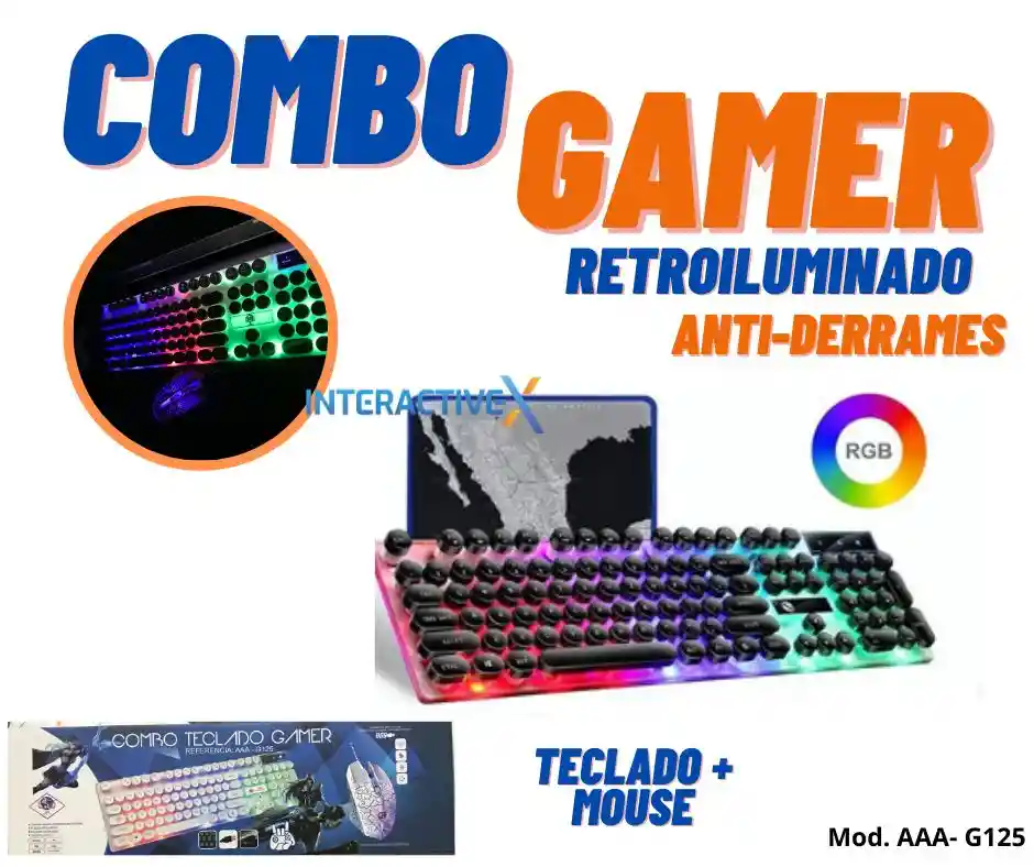 Combo Gamer Rgb Aaa G125/ Teclado Y Mouse Gamer