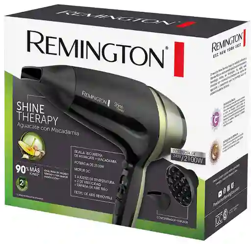 Secador De Cabello Remington Shine Terapy Aguacate Y Macadamia 1900w 100% Original