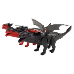 Dragon 2 Cabezas Dinosaurio 42cm R/c Control Remoto Juguete Negro O Rojo Aleatorio