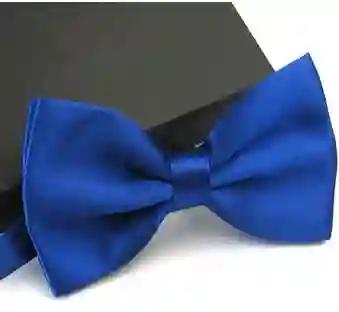 Corbatin Corbata Moño Satinado Color Azul Halloween Disfraz