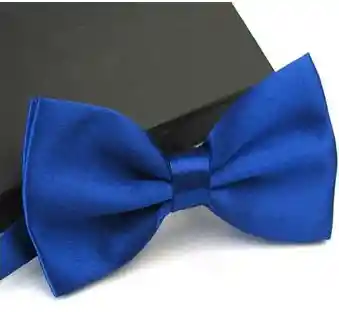 Corbatin Corbata Moño Satinado Color Azul Halloween Disfraz