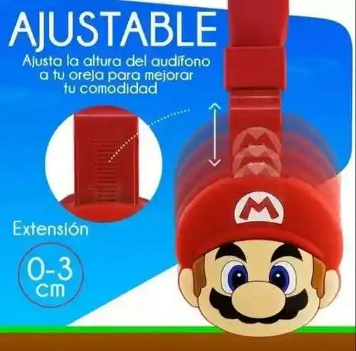 Diadema Inalámbrica Super Mario Bros /audífonos Bluetooth Super Mario Bros